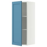 METOD Wall cabinet with shelves, white/Lerhyttan blue, 40x100 cm