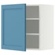 METOD Wall cabinet with shelves, white/Lerhyttan blue, 60x60 cm