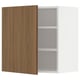 METOD Wall cabinet with shelves, white/Tistorp brown walnut effect, 60x60 cm
