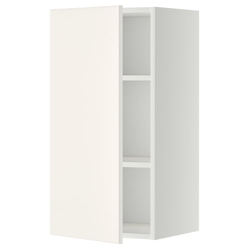 METOD white wall cabinet, rectangular shape, simple design with two shelves.