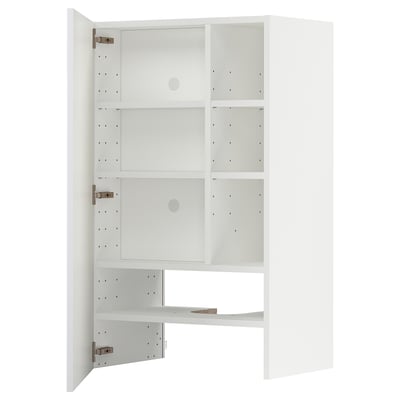 METOD Wall cb f extr hood w shlf/door, white/Ringhult white, 60x100 cm