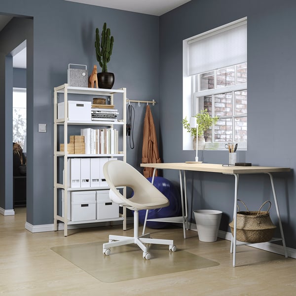 MITTCIRKEL / TILLSLAG Desk, lively pine effect/white, 140x60 cm