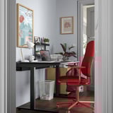 MITTZON Desk, black stained ash veneer/black, 120x80 cm