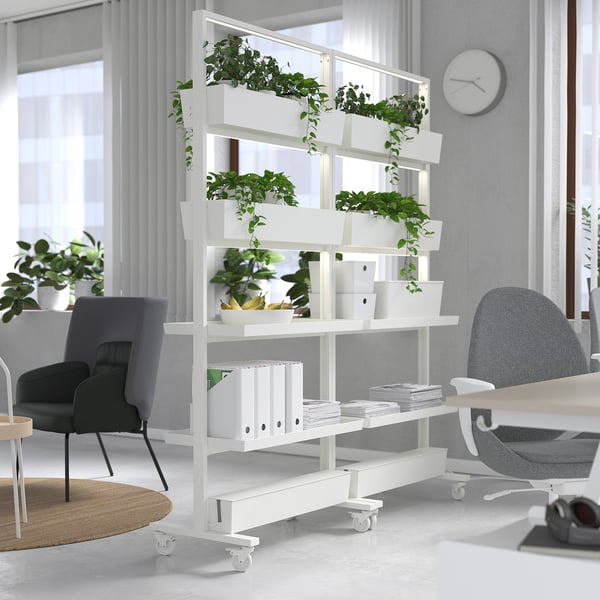 MITTZON Frame w cstrs/disp shlf/cable box, white, 85x205 cm