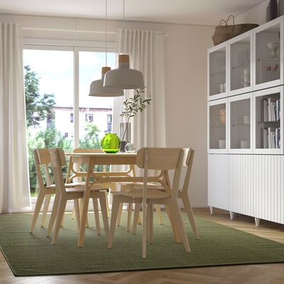 MORUM Rug flatwoven, in/outdoor, green, 200x300 cm