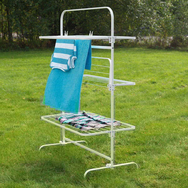 MULIG Drying rack 3 levels, in/outdoor, white