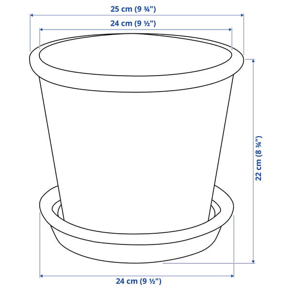 Illustration with measurements for the product: MUSKOTBLOMMA.