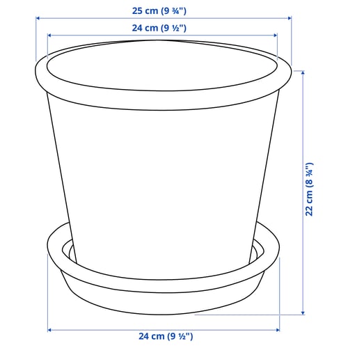 Illustration with measurements for the product: MUSKOTBLOMMA.