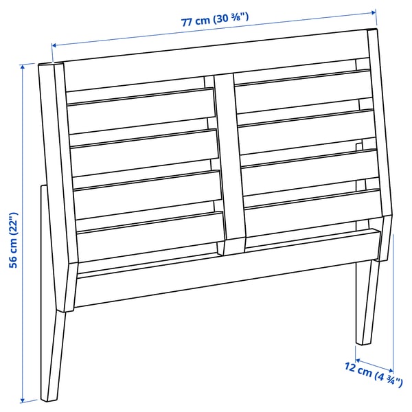 NÄMMARÖ Backrest for modular sofa, outdoor, light brown stained, 77x56 cm