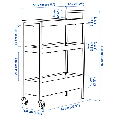 Illustration with measurements for the product: NISSAFORS.