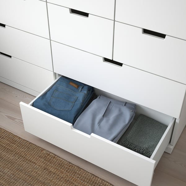 NORDLI Chest of 12 drawers, white, 160x99 cm