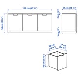 NORDLI Chest of 3 drawers, white, 120x54 cm