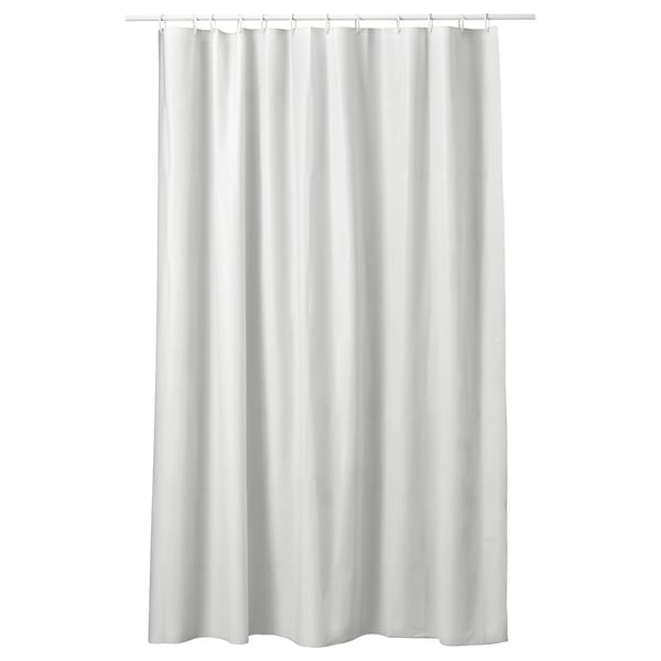 NORDRÖNN Shower curtain, white, 180x200 cm