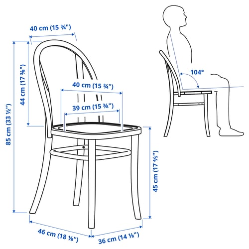 Illustration with measurements for the product: NORDVIKEN.