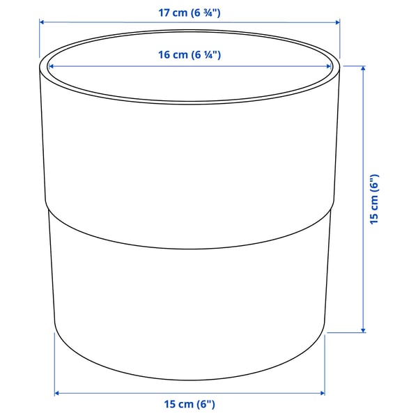 NYPON Plant pot, in/outdoor grey, 15 cm