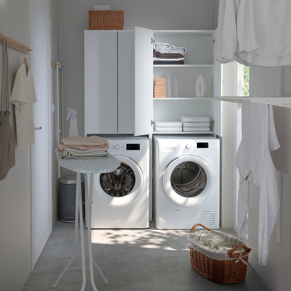 NYSJÖN Cabinet for washing machine, white, 65x190 cm