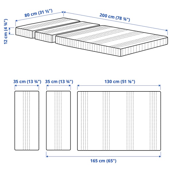 ÖMSINT Pocket sprung mattress for ext bed, 80x200 cm