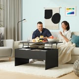 ÖSTAVALL Adjustable coffee table, black, 90 cm