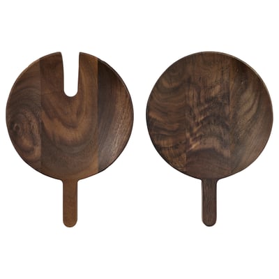 OLIVTRAST 2-piece serving set, walnut