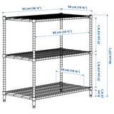 OMAR Shelving unit, galvanised, 92x50x94 cm