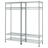 OMAR Shelving unit with clothes rail, galvanised, 186x50x201 cm