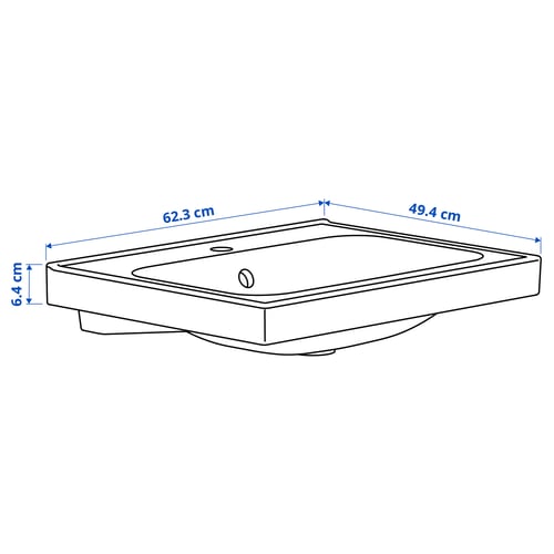 Illustration with measurements for the product: ORRSJÖN.