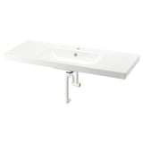 ORRSJÖN Wash-basin with water trap, white, 122x49 cm