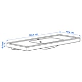 ORRSJÖN Wash-basin with water trap, white, 122x49 cm