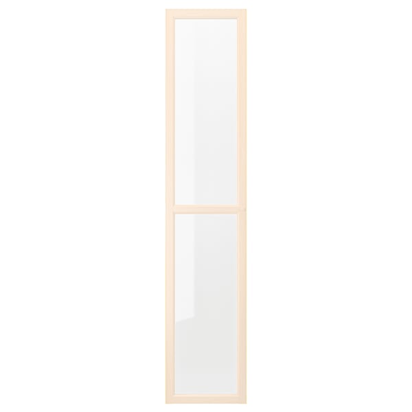 OXBERG Glass door, birch effect, 40x192 cm