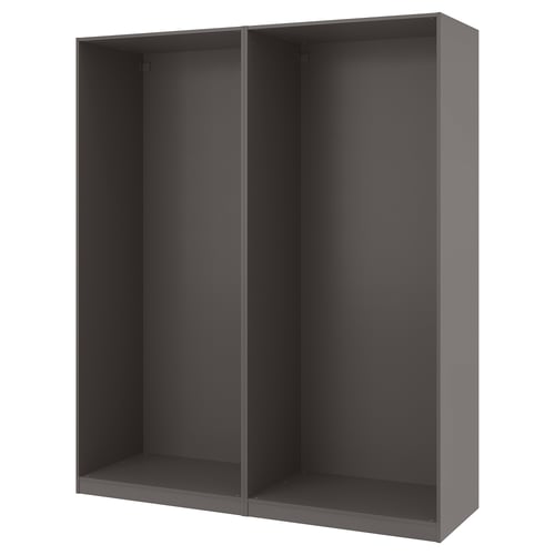 PAX wardrobe frame, dark grey, rectangular, sturdy design.