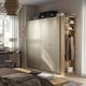 PAX / FORSAND Wardrobe combination, grey-beige grey-beige/oak effect, 220x60x201 cm
