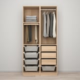 PAX / FORSAND Wardrobe combination, white stained oak effect/white stained oak effect, 100x60x201 cm