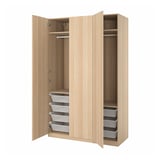PAX / FORSAND Wardrobe, white stained oak effect/white stained oak effect, 150x60x236 cm