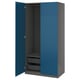 PAX / FYRUDDEN Wardrobe combination, dark grey/blue, 100x60x201 cm