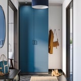 PAX / FYRUDDEN Wardrobe combination, dark grey/blue, 100x60x236 cm