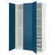 Option: PAX / FYRUDDEN Wardrobe combination, white/blue, 150x58x236 cm