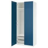 PAX / FYRUDDEN Wardrobe combination, white/blue, 100x60x236 cm