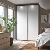 PAX / HASVIK Wardrobe combination, white/white, 150x43x236 cm