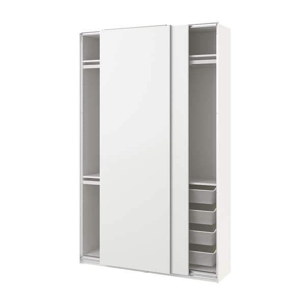 PAX / HASVIK Wardrobe combination, white/white, 150x43x236 cm