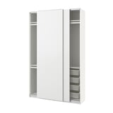 PAX / HASVIK Wardrobe combination, white/white, 150x43x236 cm