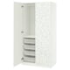 PAX / LINNABERG Wardrobe combination, white/patterned, 100x60x201 cm