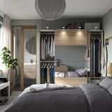 PAX / MEHAMN/AULI Wardrobe combination, white stained oak effect double sided/white stained oak effect mirror glass, 200x66x201 cm