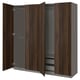 PAX / STORKLINTA Wardrobe combination, dark grey/dark brown stained oak effect, 200x60x201 cm
