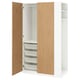 PAX / STORKLINTA Wardrobe combination, white oak effect/white, 120x60x201 cm