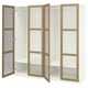 Option: PAX / TONSTAD Wardrobe combination, white/oak veneer glass, 200x60x201 cm