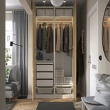 PAX / TONSTAD Wardrobe combination, white/oak veneer, 100x60x236 cm