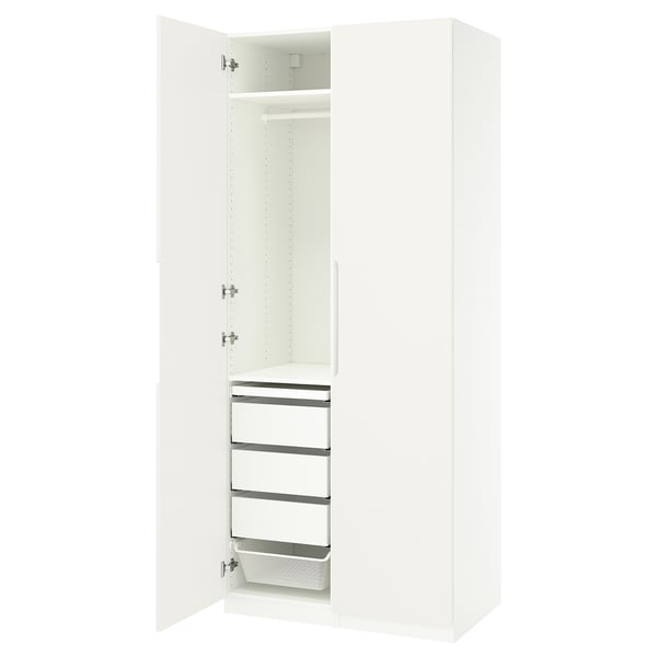 PAX / TONSTAD Wardrobe combination, white/off-white, 100x60x236 cm
