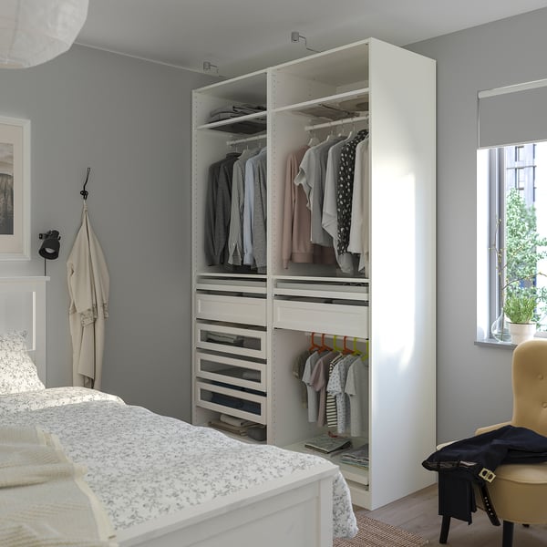PAX Wardrobe combination, white, 150x58x236 cm