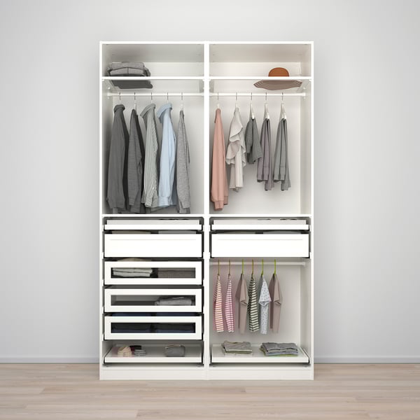 PAX Wardrobe combination, white, 150x58x236 cm