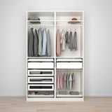 PAX Wardrobe combination, white, 150x58x236 cm